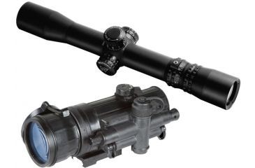 Image of Nightforce NXS - 2.5-10x32mm - .250 MOA - Mil-Dot - NVD - PTL, Black, 30 mm C470 Rifle Scope with Armasight Co-mr-3 Bravo Night Vision Medium Range Clip-on System Generation 3 Bravo Grade and adapter #
