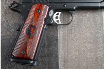 Image of Nighthawk Custom Cocobolo Grips, Gov., Double Diamond Checkering, Ambi Cut, w/Nighthawk Logo, G173