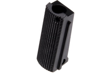 Image of Nighthawk Custom Mainspring Housing, Officer Flat, Checkered 25 LPI, Carbon, Fully Machined, SP0240