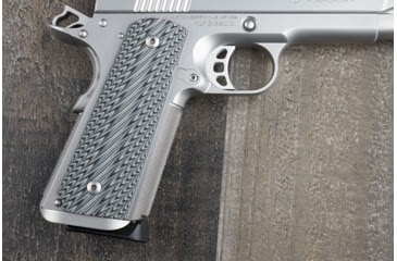 Image of Nighthawk Custom Mil-Tac Black and Gray Spiral Grips, Gov., No Logo, G137