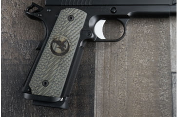 Image of Nighthawk Custom Mil-Tac Black and Green Spiral Girps, with Nighthawk Logo, G140