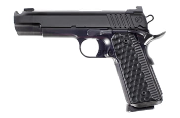 Image of Nighthawk Custom Fire-Hawk Pistol, 9mm Luger, 5in barrel, black matte stainless steel frame, custom G10 grip, recoil operated semi-automatic, gold bead front, Heinie rear, 9 round magazine, NCF-FH-9MM-5-1-FRRMPG
