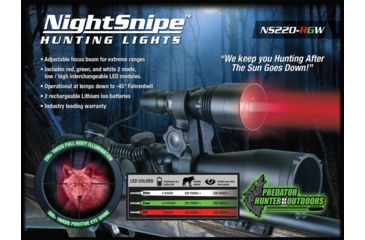 Image of NightSnipe NS220-RGW Adjustable Beam Hunting Light Kit , White, Red, Green Beam, NS220-RGW-2208