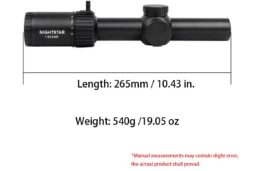 Image of NightStar 1-8x24mm LPVO 30mm Tube Riflescope, Second Focal Plane, Illuminated Reticle, Black, NS11150R