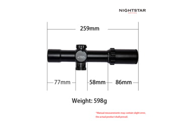 Image of NightStar EDIRF 1-10x30mm Rifle Scope, 35mm Tube, First Focal Plane, Black, Illuminated Reticle, MOA, NS11206