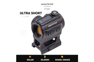 Image of NightStar PT23MS Ultra Short Solar Reflex Red Dot Sight, 1x23mm, 3 MOA, Black, PT23MS