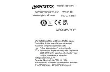 Image of Nightstick 3.7v 100ma Lithium Polymer Rechargeable Battery - 5554-BATT