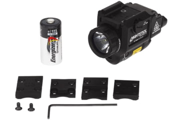 Image of Nightstick Compact Tactical Weapon-Mounted LED Light w/Green Laser, 550 Lumens, Black, TCM-550XL-GL