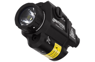 Image of Nightstick Compact Tactical Weapon-Mounted LED Light w/Green Laser, 550 Lumens, Black, TCM-550XL-GL