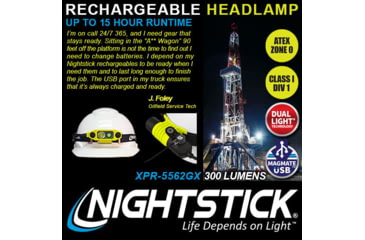 Image of Nightstick Dicata Atex Intrinsically Safe Rechargeable Dual-light Headlamp - XPR-5562GX