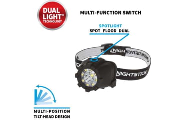 Image of Nightstick Dual Light LED Headlamp, 150 Lumens, Black NSP-4606B
