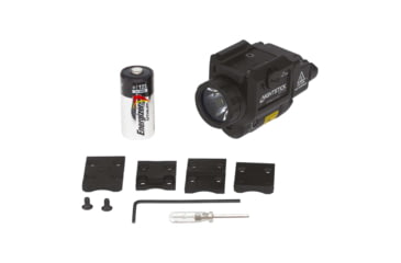 Image of Nightstick TCM-10-GL 650 Lumens Compact LED Weapon-Mounted Light w/Green Laser, CR123, White Light, Ambidextrous, Black, TCM-10-GL