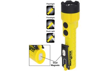 Image of Nightstick X-Series Dual-Light Flashlight w/Dual Magnets, 3xAA, Yellow, NSP-2424YMX