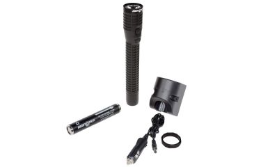 Image of Nightstick Xtreme Lumens Duty Size Dual-Light Rechargeable 650 Lumen Polymer LED Flashlight, DC Charger, Battery, Black NSR-9924XLDC