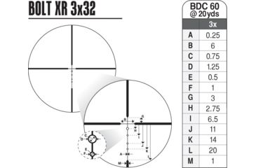 Image of Nikon Bolt XR 3x32mm Crossbow Rifle Scope, Matte w/ BDC 60 Reticle, 8461