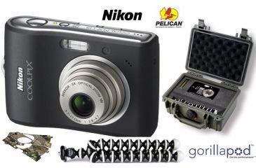 Image of Nikon CoolPix Hunting Camera System - L15 8MP Digital Camera, Gorillapod Tripod & Pelican Case 9449