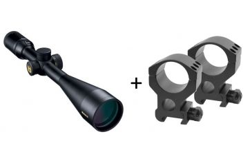 Image of Nikon Monarch 4-16x50 Side Focus Rifle Scope, Matte Black w/BDC Reticle 8440 w/ Burris Xtreme Tactical 1 Inch Rifle Scope Ring Pair, Extra High 1in, Black 420183