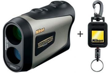 Image of Nikon Rifle Hunter 1000yd 6x21 Laser Rangefinder, Matte 8377 w/ Nikon Retractable Rangefinder, Black 8172