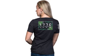 Image of Nine Line Apparel 1776 Women's V-neck T-shirt Grey Large