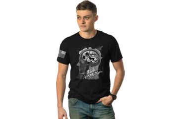 Image of Nine Line Apparel Amer Skull Men's T-shirt Black Small