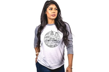 Image of Nine Line National Parks Shirt - Women's, 2XL, White/Black/Grey, PARKSBBTHTHRGREYWHITE2XL