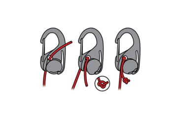 Image of Nite Ize CamJam Cord Tightener - 4 Pack - Plastic, Black, Small, NCJ-01-4R3