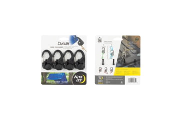 Image of Nite Ize CamJam Cord Tightener - 4 Pack - Plastic, Black, Small, NCJ-01-4R3