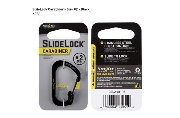 Image of Nite Ize Carabiner SlideLock Steel Number 2, Black CSL2-01-R3