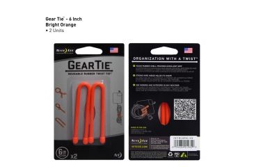 Image of Nite Ize Gear Bendable Tie, 6in - Bright Orange, 2 Pack GT6-2PK-31