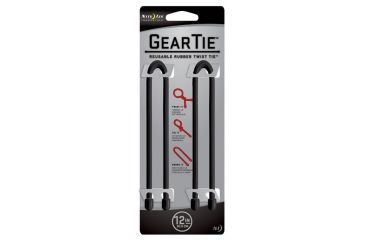 Image of Nite Ize Gear Tie, 12in.- Black, 2 Pack - GT12-2PK-01