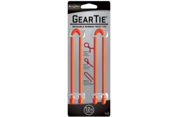 Image of Nite Ize Gear Tie 12in Bright Orange 2pk