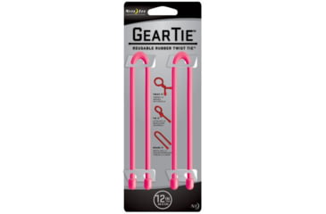 Image of Nite Ize Gear Tie 12in Pink 2pk