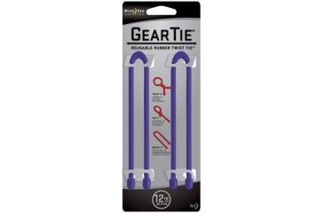 Image of Nite Ize Gear Tie 12in Purple 2pk
