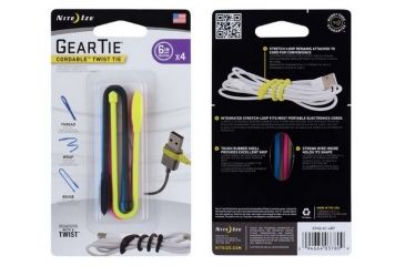 Image of Nite Ize Cordable Gear Tie 6in 4pk Assorted GTK6-A1-4R7