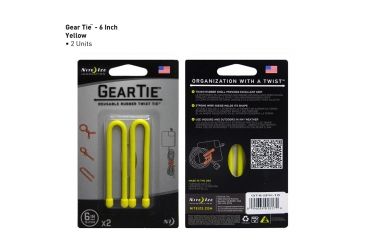 Image of Nite Ize Gear Tie 6in,Pack of 2,Neon Yellow GT6-2PK-33