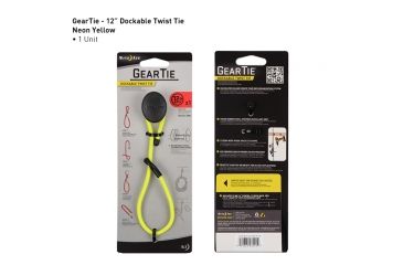 Image of Nite Ize Gear Tie Dockable Twist Tie 12in,Neon Yellow GLK12-33-R3