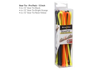 Image of Nite Ize Gear Tie ProPack Rubber Twist Tie,12in,Pack of 12,Assorted GTPP12-A1-R8