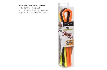 Image of Nite Ize Gear Tie ProPack Rubber Twist Tie,18in,Pack of 6,Assorted GTPP18-A1-R8