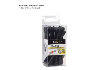 Image of Nite Ize Gear Tie ProPack Rubber Twist Tie,3in,Pack of 24,Black GTPP3-01-R8