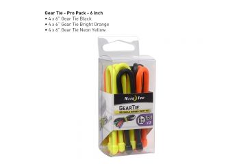 Image of Nite Ize Gear Tie ProPack Rubber Twist Tie,6in,Pack of 12,Assorted GTPP6-A1-R8