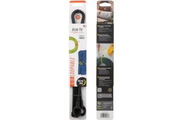 Image of Nite Ize Loopable Twist Gear Tie, 18 in, 2 Pack, Black, 18, GLS18-01-2R3