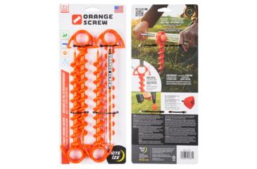 Image of Nite Ize Orange Screw Small Ultimate Ground Anchor - 4 Pack