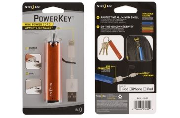 Image of Nite Ize PowerKey Mini Power Cord,Apple Lightning,Orange PKYL-19-R7