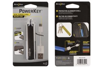 Image of Nite Ize PowerKey Mini Power Cord,Micro USB,Black PKYU-09-R7