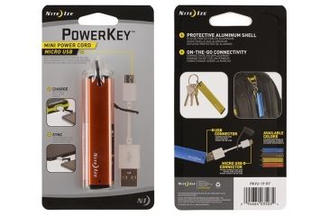 Image of Nite Ize PowerKey Mini Power Cord,Micro USB,Orange PKYU-19-R7