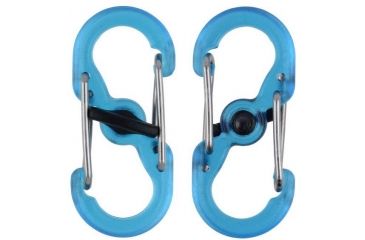 Image of Nite Ize S-Biner Plastic MicroLock 2pk Translucent Blue LSBPM-03T-2R3