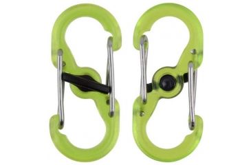 Image of Nite Ize S-Biner Plastic MicroLock 2pk Translucent Lime LSBPM-17T-2R3