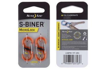 Image of Nite Ize S-Biner Plastic MicroLock 2pk Translucent Orange LSBPM-19T-2R3