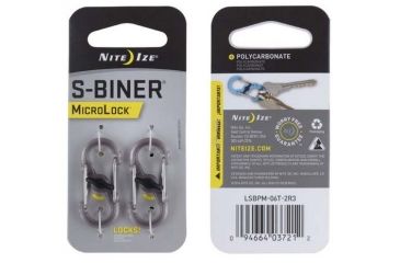 Image of Nite Ize S-Biner Plastic MicroLock 2pk Translucent Smoke LSBPM-06T-2R3