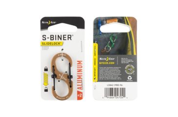 Image of Nite Ize S-Biner SlideLock Aluminum, #2, Coyote LSBA2-29BG-R6